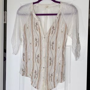 TINY beige & white blouse